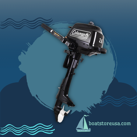 Coleman Powersports 2.6 hp Outboard Motor with Short Shaft, Black